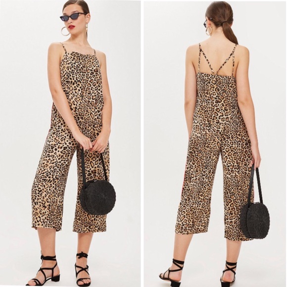 topshop animal print jumpsuit